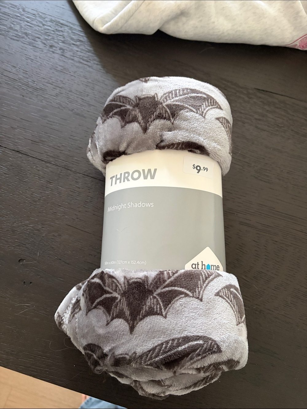At Home "Midnight Shadows" Bat Pattern Plush Throw - Gray & Brown